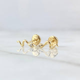 Topos Serpiente 0.75gr / 10mm Circon Blanco Oro Amarillo 18K