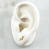 Topos Serpiente 0.75gr / 1cm / Circon Blanco Oro Amarillo 18K ©