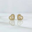 Topos Corazon 1.05gr / 7mm Circones Blancos Oro Amarillo 18K
