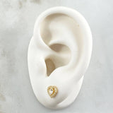 Topos Corazon 1.05gr / 7mm Circones Blancos Oro Amarillo 18K