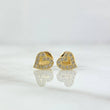 Topos Corazon 0.95gr / 6mm Circones Blancos Oro Amarillo 18K