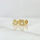 Topos Corazon 0.95gr / 6mm Circones Blancos Oro Amarillo 18K