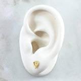 Topos Corazon Compartido 0.8gr / 6mm Circones Blancos Oro Amarillo 18K ©