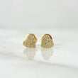 Topos Corazon Tupido 0.85gr / 6mm Circones Blancos Oro Amarillo 18K