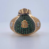 Anillo Bolsa Dinero 10.2gr / T10 / Oro 18K $
