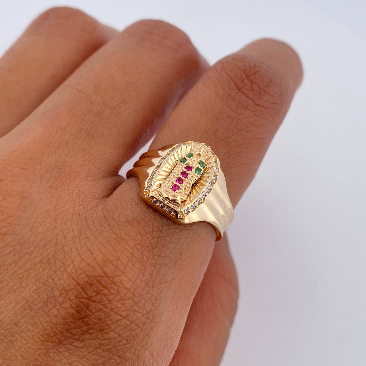 Anillo Virgen Guadalupe 3.6gr / T5 1/2 / Oro 18K $