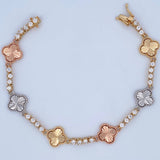 Pulso Tennis Trebol 16.85gr / 20cm / Nac.Esp. Oro 18K $