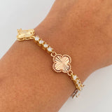 Pulso Tennis Trebol 16.85gr / 20cm / Nac.Esp. Oro 18K $