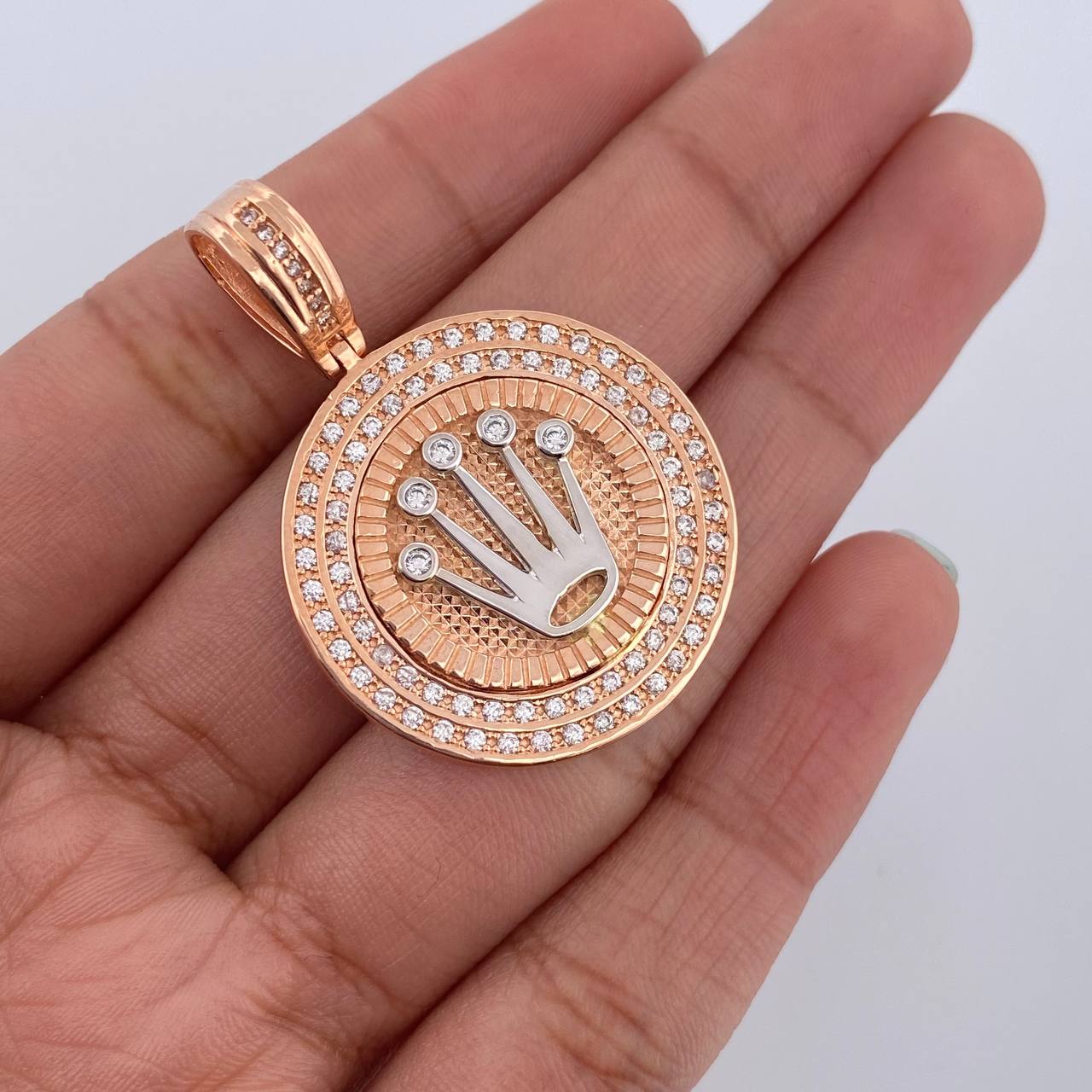 Dije Medalla Corona RX 9.2gr / 3.8cm / Oro 18K $