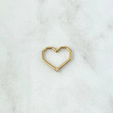 Herraje Silueta Corazón 0.95gr / 1.4cm / Circon Blanco Oro Amarillo 18K
