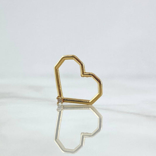 Herraje Silueta Corazón 0.95gr / 1.4cm / Circon Blanco Oro Amarillo 18K