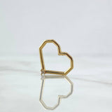 Herraje Silueta Corazón 0.95gr / 1.4cm / Circon Blanco Oro Amarillo 18K