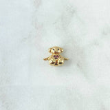 Herraje Oso Liso Corazón 2.2gr / 1.1cm / Circones Negros Y Fucsias Oro Amarillo 18K