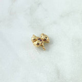 Herraje Oso Liso Corazón 2.2gr / 1.1cm / Circones Negros Y Fucsias Oro Amarillo 18K