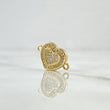 Herraje Corazón Doble 1.9gr / 1.1cm / Circones Blancos Oro Amarillo 18K