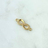 Herraje Infinito Medio Basteado 1.2gr / 2.4cm / Circones Blancos Oro Amarillo 18K