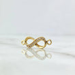 Herraje Infinito Medio Basteado 1.2gr / 2.4cm / Circones Blancos Oro Amarillo 18K