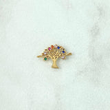 Herraje Arbol De La Vida 0.8gr / 1.2cm / Circones De Colores Oro Amarillo 18K