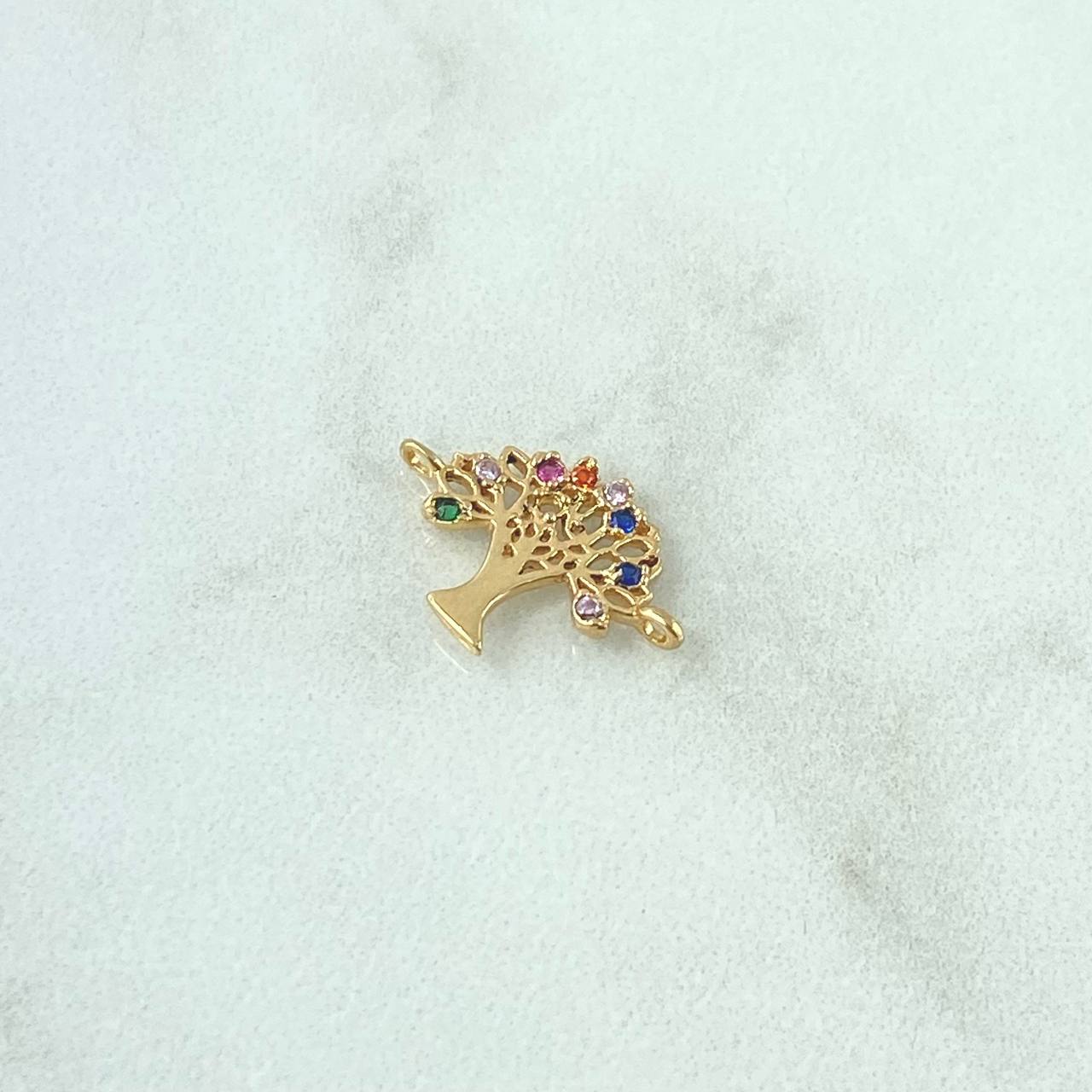 Herraje Arbol De La Vida 0.8gr / 1.2cm / Circones De Colores Oro Amarillo 18K