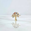 Herraje Arbol De La Vida 0.8gr / 1.2cm / Circones De Colores Oro Amarillo 18K