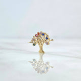 Herraje Arbol De La Vida 0.8gr / 1.2cm / Circones De Colores Oro Amarillo 18K