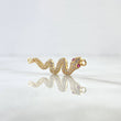 Herraje Serpiente 1.75gr / 3.3cm / Circones Blancos Y Fucsias Oro Amarillo 18K