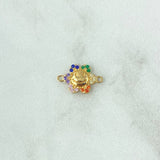 Herraje Flor 0.85gr / 1.5cm / Circones De Colores Oro Amarillo 18K ©