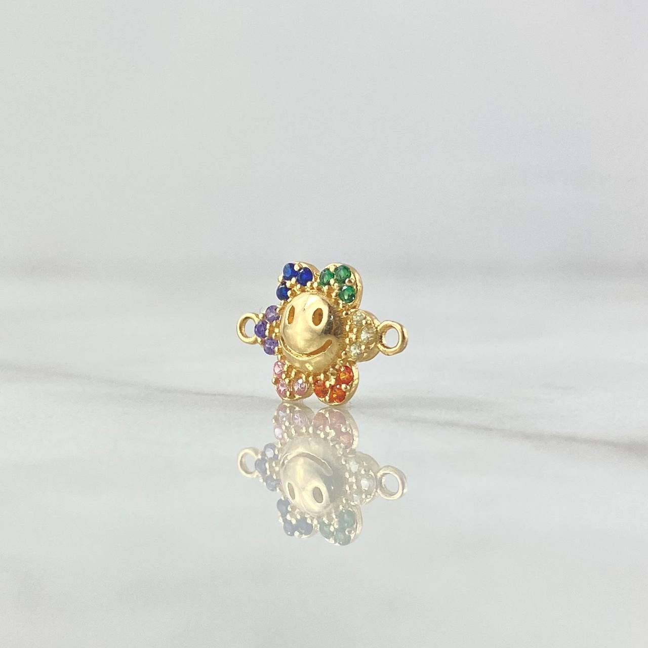 Herraje Flor 0.85gr / 1.5cm / Circones De Colores Oro Amarillo 18K ©