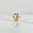 Herraje Flor 0.85gr / 1.5cm / Circones De Colores Oro Amarillo 18K ©