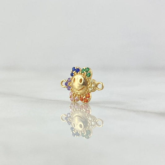 Herraje Flor 0.85gr / 1.5cm / Circones De Colores Oro Amarillo 18K ©