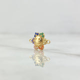 Herraje Flor 0.85gr / 1.5cm / Circones De Colores Oro Amarillo 18K ©