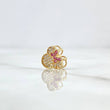 Herraje Ratón Moño 0.85gr / 1cm / Circones Blancos Y Fucsias Oro Amarillo 18K ©