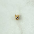 Herraje Corona 0.5gr / 5cm / Circones Blancos Y Negros Oro Amarillo 18K ©
