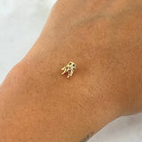 Herraje Corona 0.5gr / 5cm / Circones Blancos Y Negros Oro Amarillo 18K ©