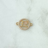Herraje " I Love Jesus " 1.25gr / 1.8cm / Circones Blancos Oro Amarillo 18K ©