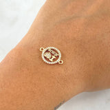 Herraje " I Love Jesus " 1.25gr / 1.8cm / Circones Blancos Oro Amarillo 18K ©