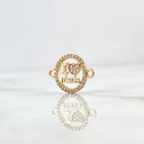 Herraje " I Love Jesus " 1.25gr / 1.8cm / Circones Blancos Oro Amarillo 18K ©