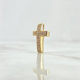 Herraje Cruz Gruesa 2.65gr / 2cm / Circones Blancos Oro Amarillo 18K ©