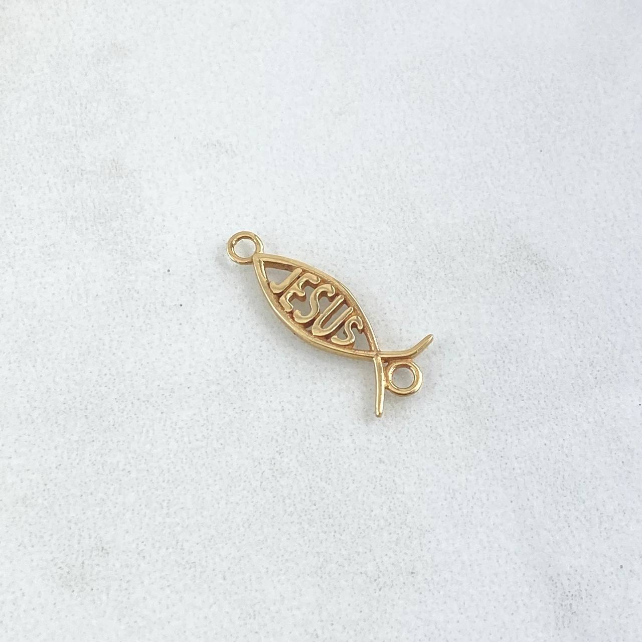 Herraje Pez Jesús 0.7gr / 2cm / Oro Amarillo 18K ©