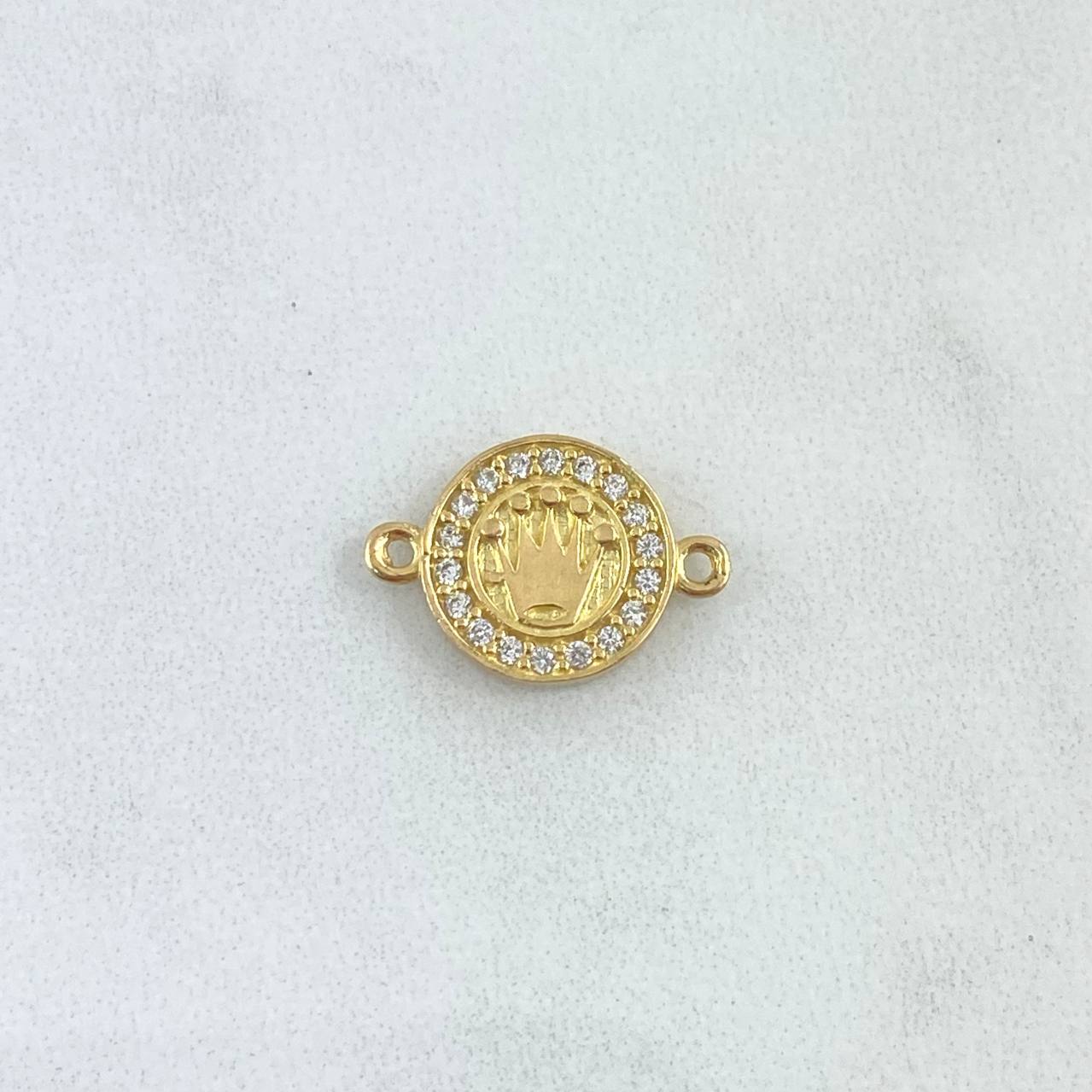 Herraje Corona Rx 1.5gr / 1.6cm / Circones Blancos Oro Amarillo 18K ©