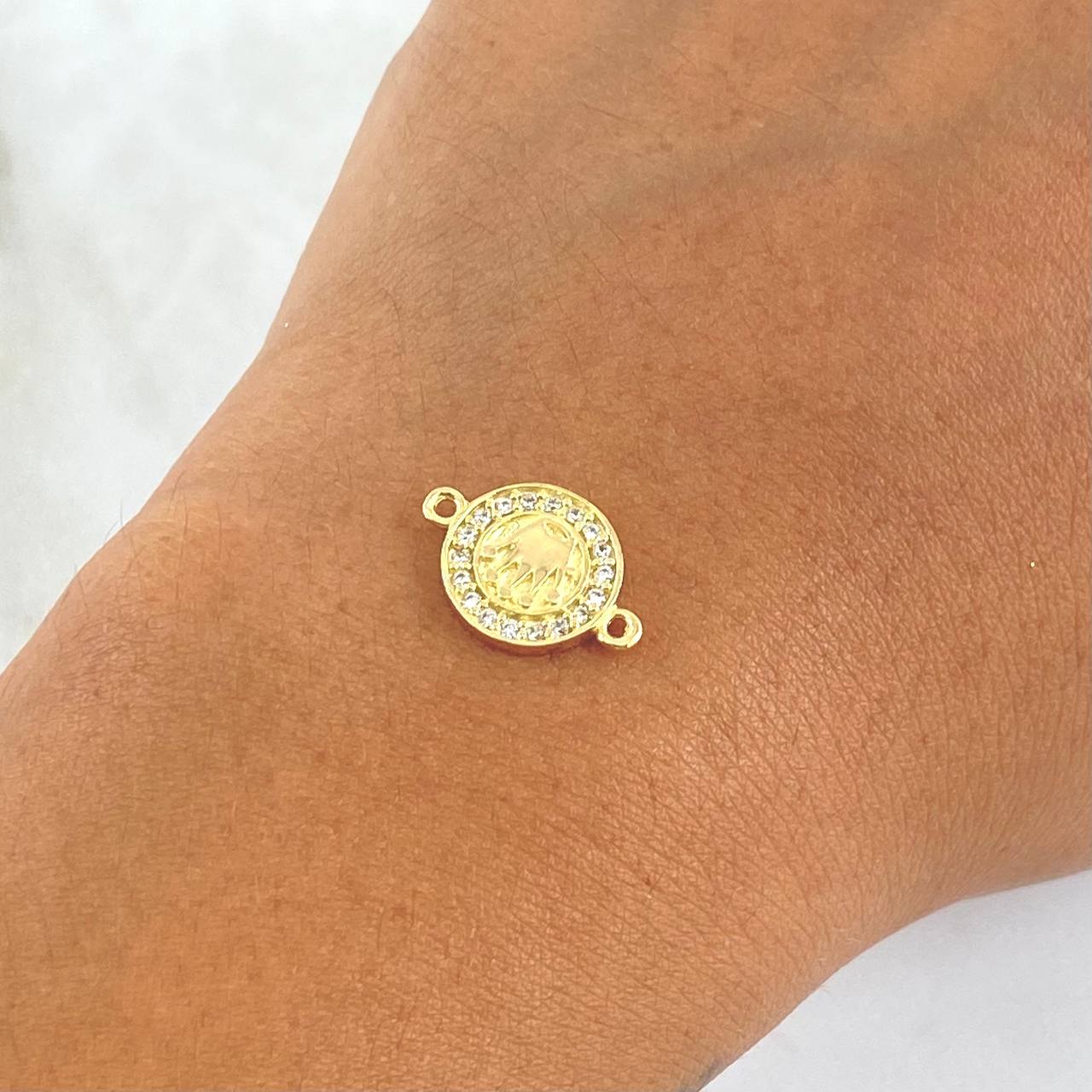 Herraje Corona Rx 1.5gr / 1.6cm / Circones Blancos Oro Amarillo 18K ©