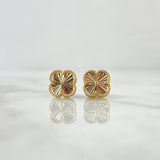 Topos Treból VCyA 3.3gr / 8mm Diamantado Punteado Oro Amarillo Nac.Esp. 18K *