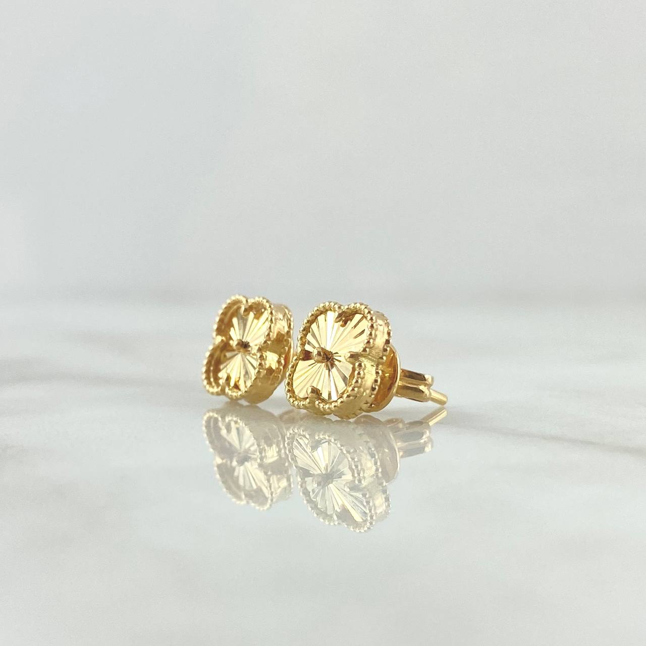 Topos Treból VCyA 3.3gr / 8mm Diamantado Punteado Oro Amarillo Nac.Esp. 18K *