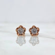 Topos Flor Rosa 2.95gr / 7mm Circon Blanco Oro Rosa 18K ©