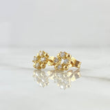 Topos Aro Intercalado 1.6gr / 7mm Circones Blancos  Oro Amarillo 18K ©
