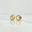 Topos Aro Medio Tupido 1.15gr / 8mm Circones Blancos Oro Amarillo 18K *