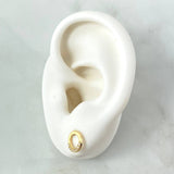 Topos Aro Medio Tupido 1.1gr / 8mm Circones Blancos Oro Amarillo 18K ©