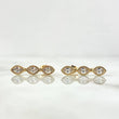 Topos Trio De Ojos 3.3gr / 2.1cm / Circones Blancos  Oro Amarillo 18K ©