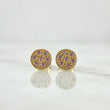 Topos Circulo Plano 1.65gr / 7mm Circones Rosas Oro Amarillo 18K *