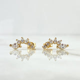 Topos Pétalos En Curva 2.6gr / 1.5cm / Circones Blancos Oro Amarillo 18K *